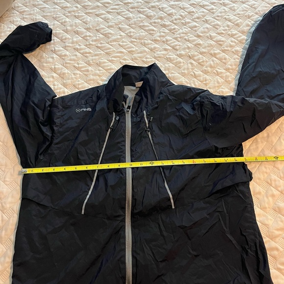 Ping Mens Black Full  Zip Wind Breaker Golf Jacket Size Medium - Picture 8 of 9